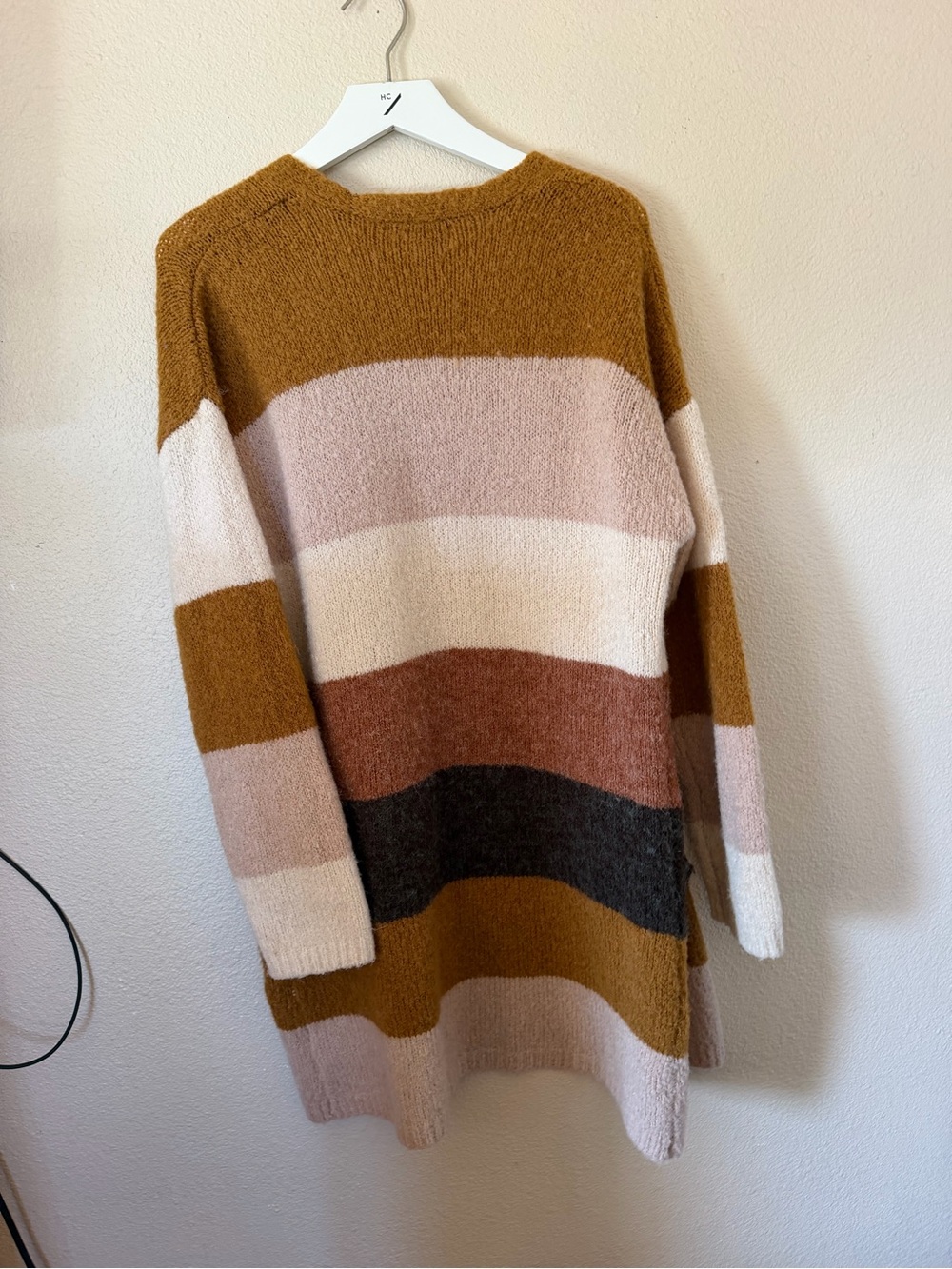 Knox Rose Two-Tone Brown and Cream Knit Sweater - Picture 2 of 3